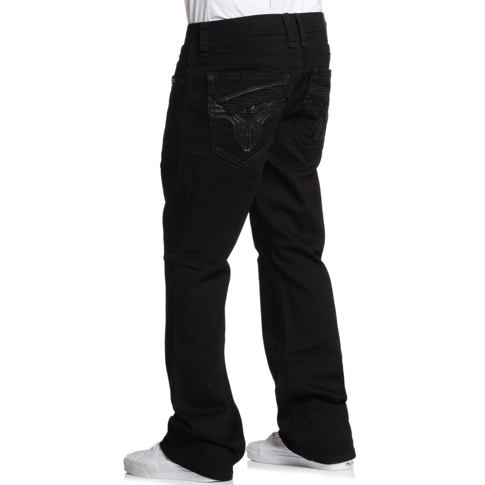 American‎ Fighter Mens Heritage Bootcut Jeans Black 27x32 NWT